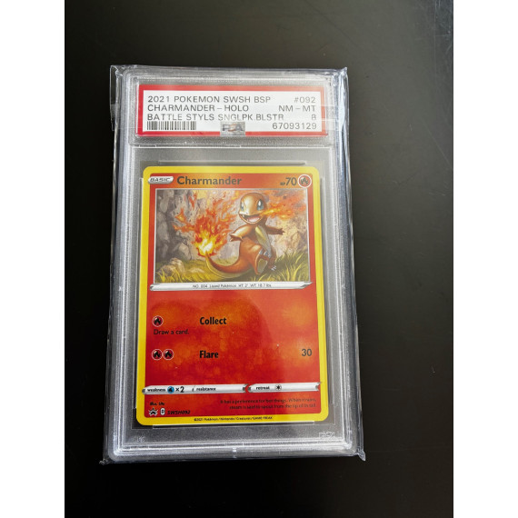 Pokémon TCG - Charmander SWSH 092 Battle Styles Black Star PSA 8