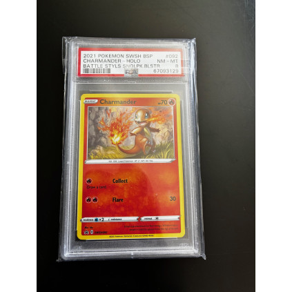 Pokémon TCG - Charmander SWSH 092 Battle Styles Black Star PSA 8