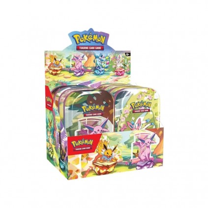 Prismatic Evolutions Mini Tins Display