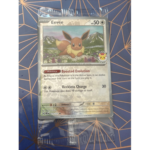 Eevee 074/131 Pokemon Day 2025 - Stamped Sealed Promo Card Prismatic Evolutions